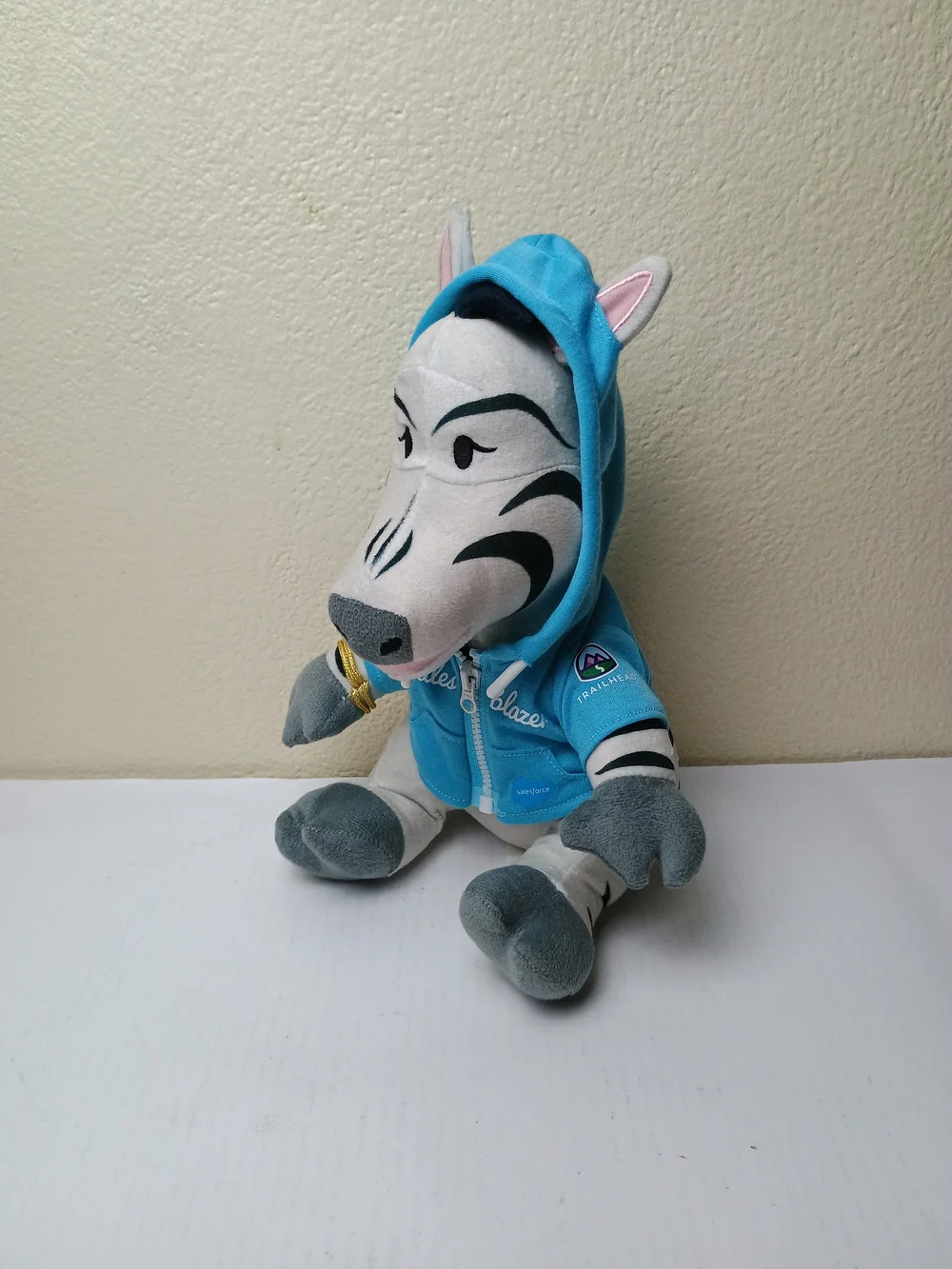 Blue Zig The Zebra Plush Hoodie Stuffed Animal - Kids Toy